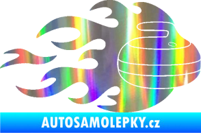 Samolepka Curling 005 pravá kámen Holografická