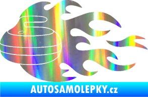 Samolepka Curling 005 levá kámen Holografická