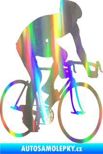 Samolepka Cyklista 001 pravá Holografická