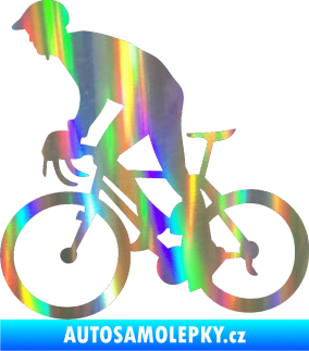 Samolepka Cyklista 003 levá Holografická