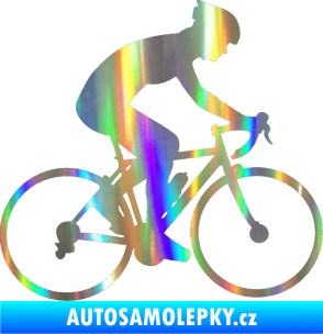 Samolepka Cyklista 005 pravá Holografická