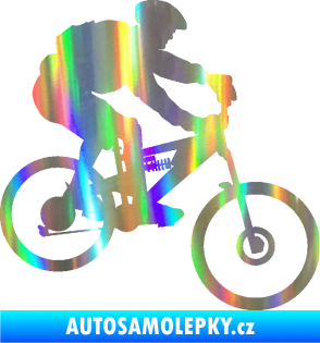 Samolepka Cyklista 009 pravá horské kolo Holografická