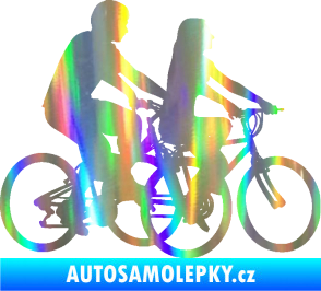 Samolepka Cyklisté 001 pravá pár Holografická