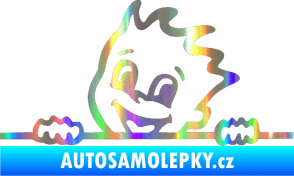 Samolepka Dítě v autě 029 levá veselý kluk hlavička Holografická