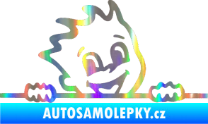Samolepka Dítě v autě 029 pravá veselý kluk hlavička Holografická