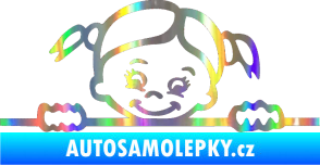 Samolepka Dítě v autě 030 levá malá slečna hlavička Holografická