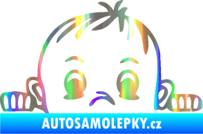 Samolepka Dítě v autě 045 pravá chlapeček hlavička Holografická