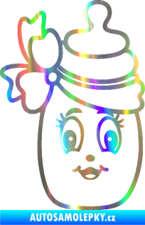 Samolepka Dítě v autě 062 levá kojenecká lahvička Holografická
