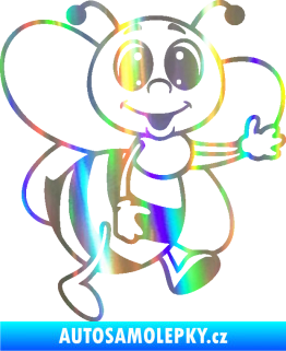 Samolepka Dítě v autě 106 pravá včelička Holografická