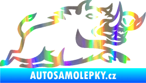 Samolepka Divoké prase 004 pravá Holografická