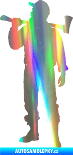 Samolepka Dřevorubec 001 levá Holografická