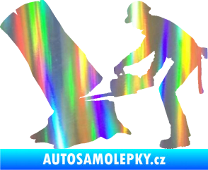 Samolepka Dřevorubec 003 levá Holografická