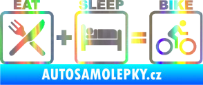 Samolepka Eat sleep bike Holografická
