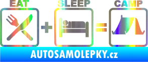 Samolepka Eat sleep camp Holografická