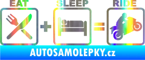 Samolepka Eat sleep ride Holografická