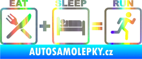 Samolepka Eat sleep run Holografická