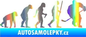 Samolepka Evoluce 003 hokej pravá Holografická