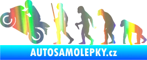 Samolepka Evoluce 004 levá motorkář Holografická
