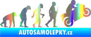 Samolepka Evoluce 004 pravá motorkář Holografická