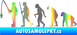 Samolepka Evoluce 005 rybář levá Holografická