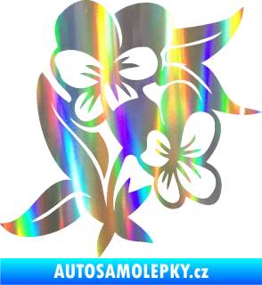 Samolepka Fialka 001 pravá květina Holografická
