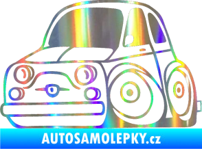 Samolepka Fiat 500 karikatura levá Holografická