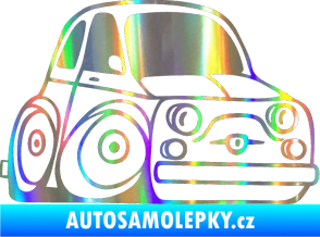 Samolepka Fiat 500 karikatura pravá Holografická