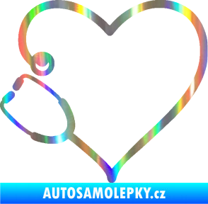Samolepka Fonendoskop 002 levá  zdravotní sestřička Holografická
