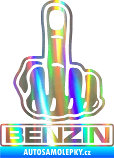 Samolepka Fuck off benzín Holografická