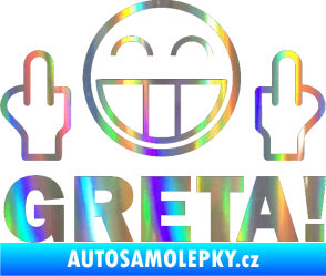 Samolepka Fuck you Greta 002 Holografická