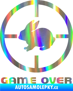 Samolepka Game over lov zajíce Holografická
