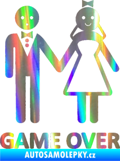 Samolepka Game over varianta svatba Holografická
