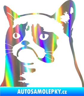 Samolepka Grumpy cat 002 levá Holografická