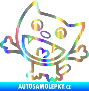 Samolepka Happy cat 001 levá Holografická