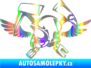 Samolepka Hasič 011 levá helma Holografická