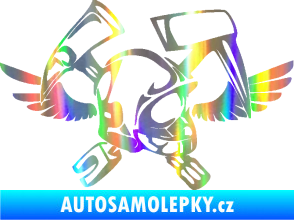 Samolepka Hasič 011 pravá helma Holografická