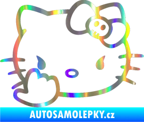 Samolepka Hello Kitty fuck Holografická