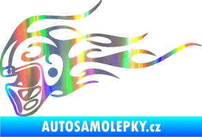 Samolepka Helma s plameny levá Holografická