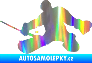 Samolepka Hokejista 015 levá brankář Holografická