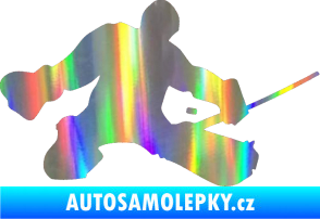 Samolepka Hokejista 015 pravá brankář Holografická