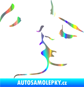 Samolepka Holčičí políbení levá Holografická