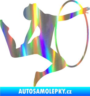 Samolepka Hula Hop 002 pravá gymnastka s obručí Holografická