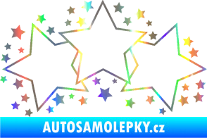 Samolepka Hvězdy a hvězdičky dekor Holografická