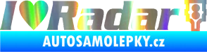 Samolepka I love radar nápis Holografická