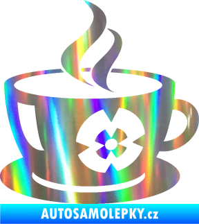 Samolepka Interiér 008 pravá šálek na kávu Holografická