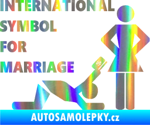 Samolepka International symbol for marriage Holografická