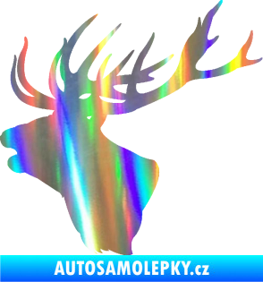 Samolepka Jelen 001 levá silueta hlavy Holografická