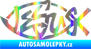 Samolepka Jesus rybička 001 křesťanský symbol Holografická