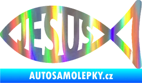 Samolepka Jesus rybička 003 křesťanský symbol Holografická