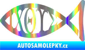 Samolepka Jesus rybička 004 křesťanský symbol znaky Holografická